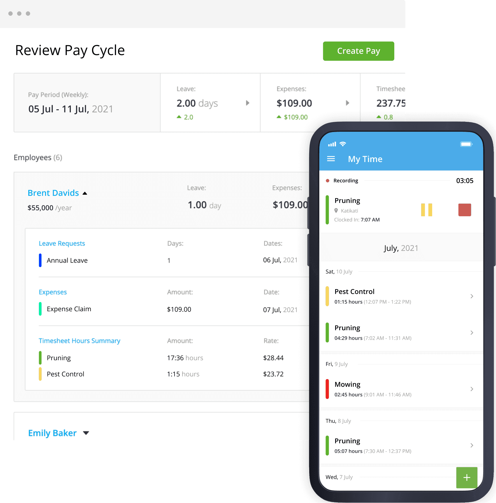Sync timesheets from mobile directly to payroll Sync timesheets from mobile directly to payroll
