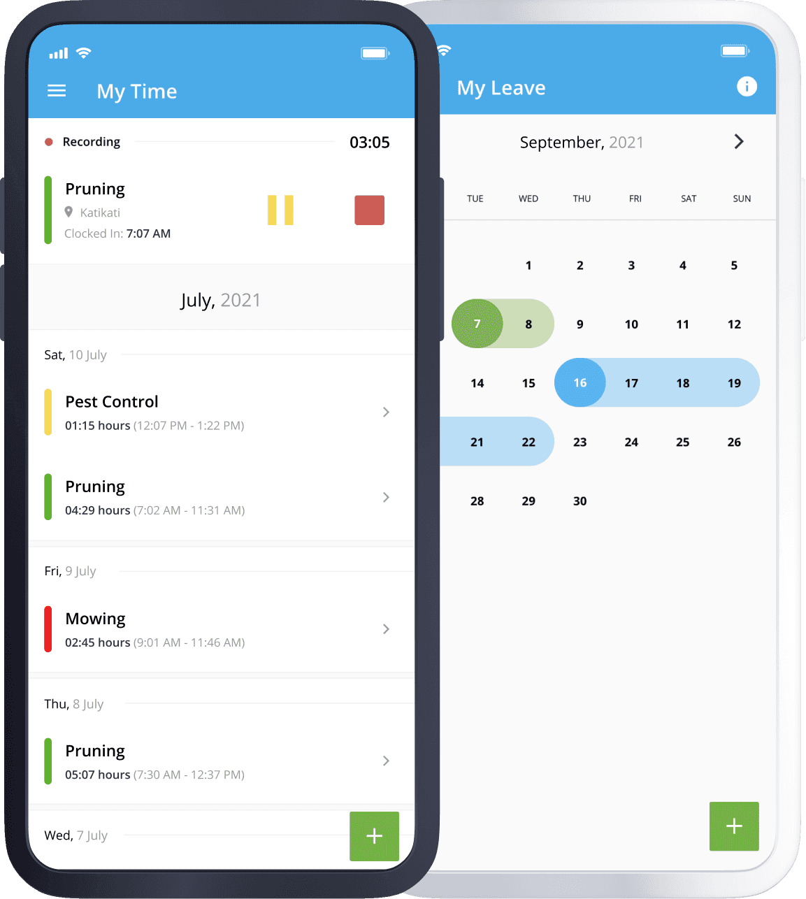 Timesheets, leave, expenses & payslips on mobile