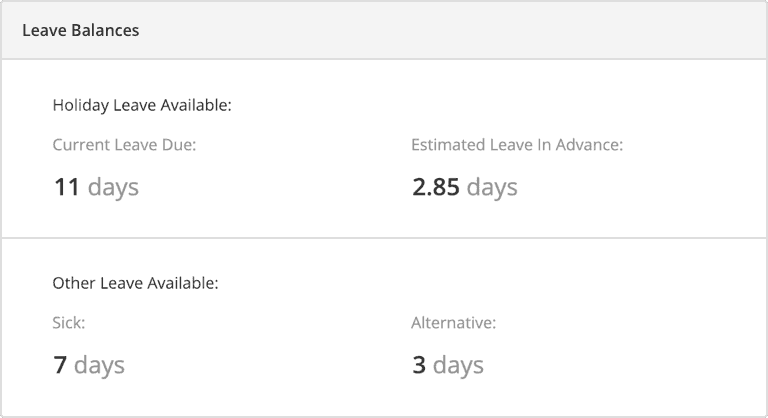 Employee Leave Balances | PayHero